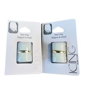 Icing jewelry, two gold tone toe rings NWT
